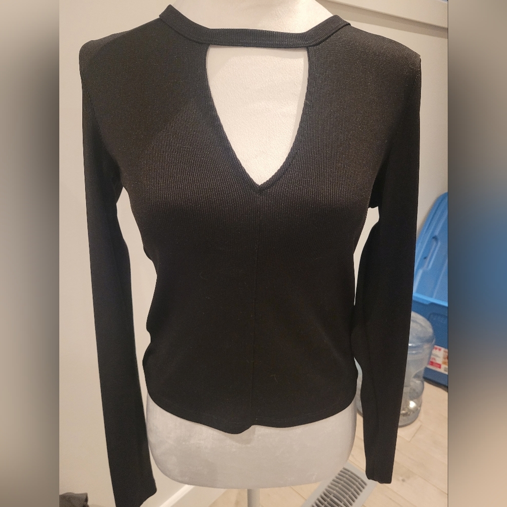 H&M Black Long Sleeve Top Size Medium